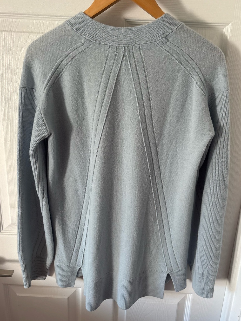 Rag & Bone Logan 100% Cashmere V-Neck Sweater Seafoam Blue Oversized Size S - Picture 5 of 7